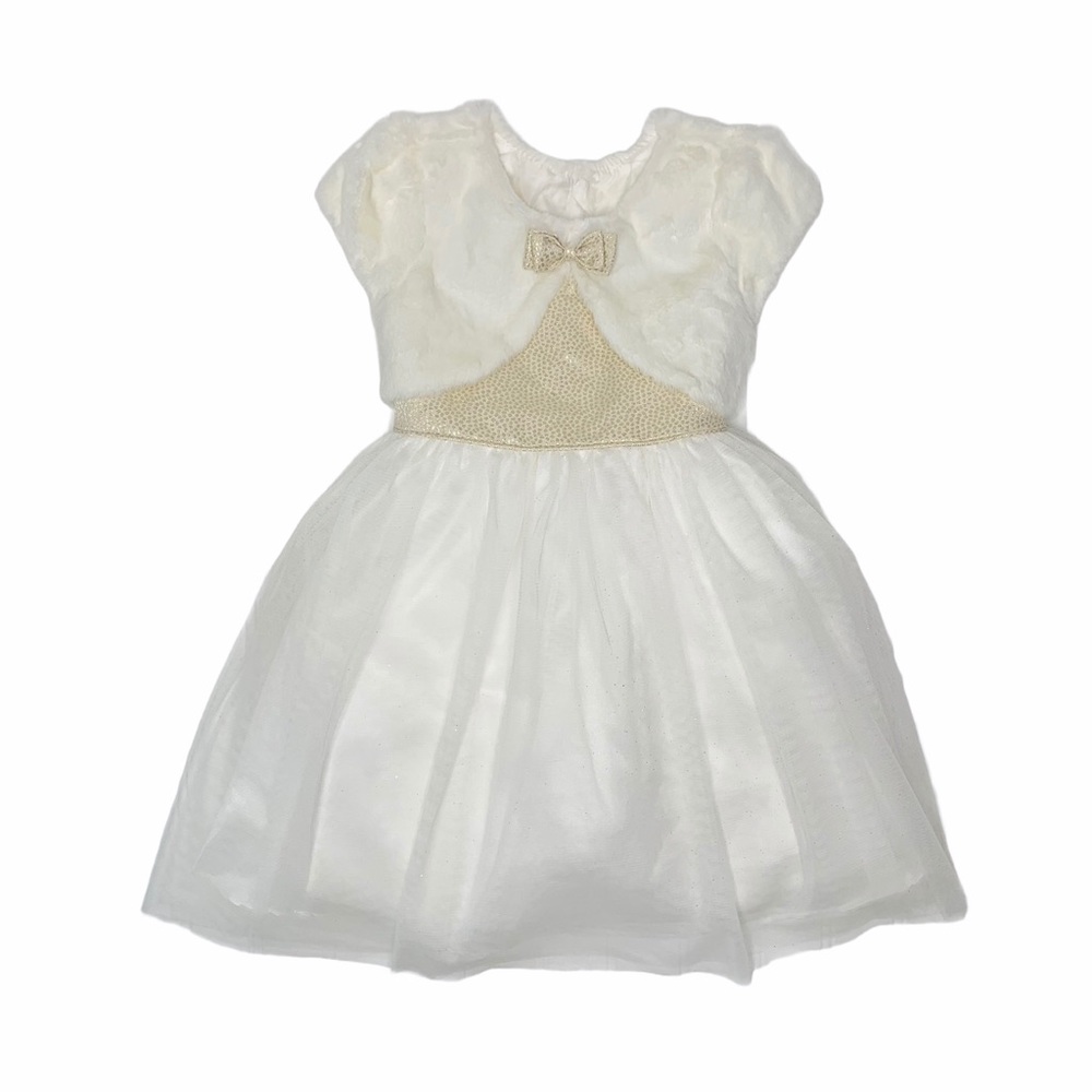 Jona Michelle Off White with Gold 4T Dress